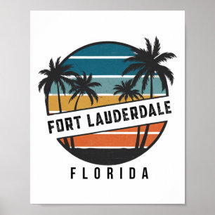 Retro Fort Lauderdale Beach Florida Surfplank Surf Poster