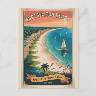 Retro Fort Walton Beach Florida Reisbestemming Briefkaart