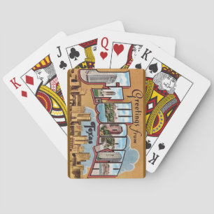 Retro Fort Worth TX Wenskaarten Pokerkaarten