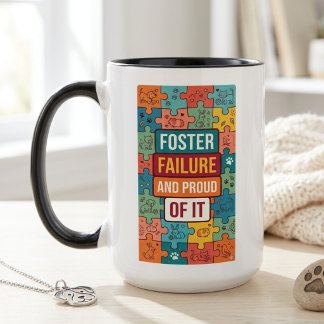 Retro Foster Failure Humor Rescue Pet Advocate Tweekleurige Koffiemok