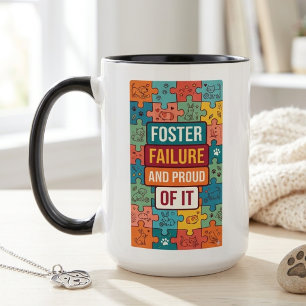 Retro Foster Mislukking Humor Reddingsdier Voorsta Tweekleurige Koffiemok