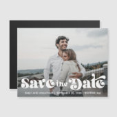 Retro foto Bewaar de datum Magneet Bruiloft (Voorkant / Achterkant)