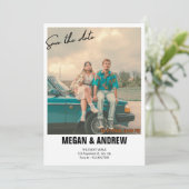 retro foto bruiloft save the date (Staand voorkant)