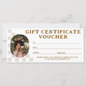 Retro foto geruit patroon cadeaubon (Achterkant)