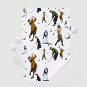 Retro  foto-illustraties van Golfers Golfhanddoek (Insitu)