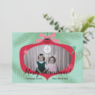 Retro Foto Kerst Kaart 5x7