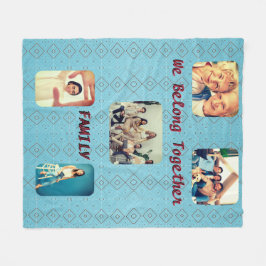 Retro Foto Zacht Blauw Diamant Patroon Fleece Deken