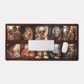 Retro Fotocollage Faux Leather Bureaumat (Keyboard & Muis)