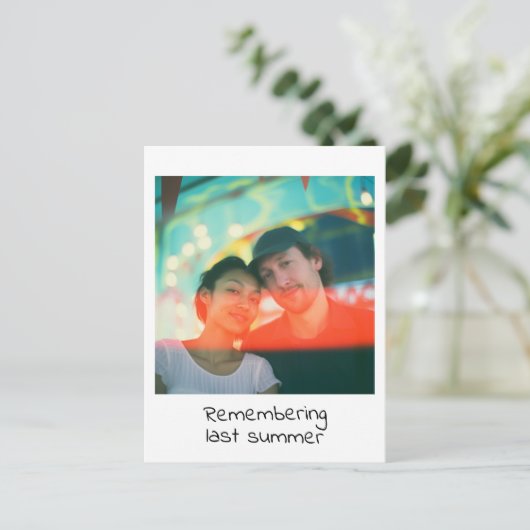Retro fotoherinnering aandenken briefkaart (Staand voorkant)
