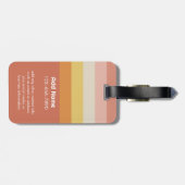 Retro Fotorand met Kleurrijke Koraalstrepen Bagagelabel (Achterkant horizontaal)