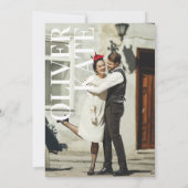 Retro fototijdschrift bruiloft kaart (Achterkant)