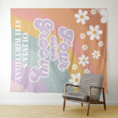 Retro Four Ever Groovy Rainbow Wandkleed (In Situ (horizontaal))