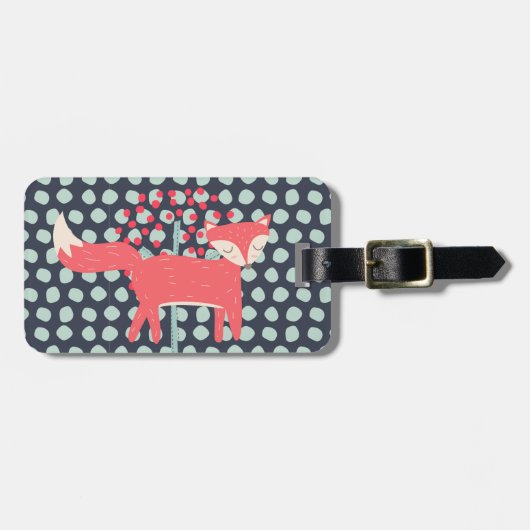 Retro Fox Bagagelabel (Voorkant horizontaal)