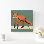 Retro Fox Clock Vierkante Klok (Huis)