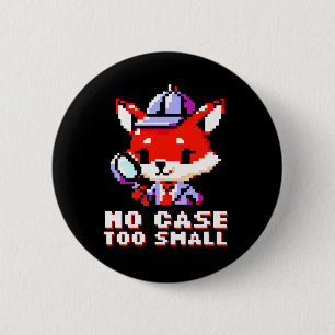 Retro Fox Detective: 8-bit Whimsy Ronde Button 5,7 Cm
