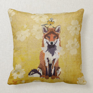 Rétro Fox et petit coussin d'oiseau