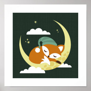 Retro Fox Poster Afdrukken