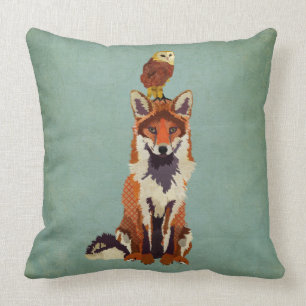 Retro Fox & Uil Kussen