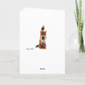 Retro Fox & Uil Verjaardag Kaart (Achterkant)