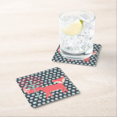 Retro Fox Vierkante Kartonnen Onderzetter (Insitu)