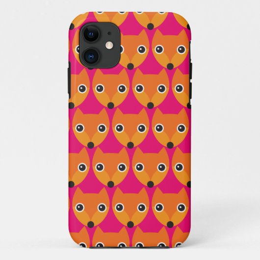 Retro foxy fox lady patroon iphone 5 hoesje (Achterkant)