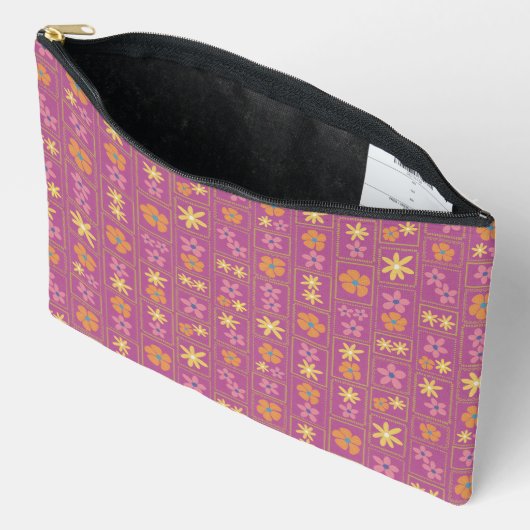 Retro Framboos Patchwork Bloem Groot Etui (Open)