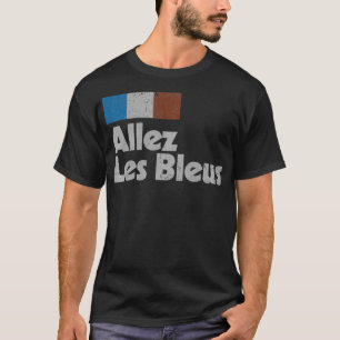 Retro France Soccer 2018 Franse vlag ALLEZ LES BL T-shirt