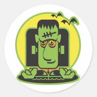 retro frankenstein ontwerp ronde sticker