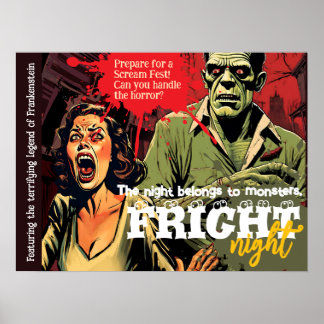 Retro Frankenstein Vintage Horror Halloween Feestj Poster