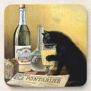 Retro frans poster "absinthe bourgeois" bier onderzetter