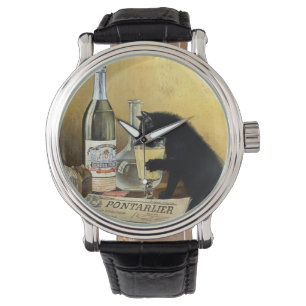 Retro frans poster "absinthe bourgeois" horloge