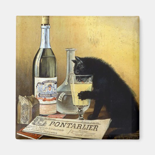Retro frans poster "absinthe bourgeois" magneet (Voorkant)