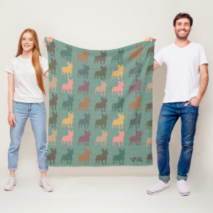 Retro Franse Bulldog Dekbed Vintage als Cadeau Fleece Deken
