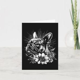 Retro Franse Bulldog Hondenliefhebber Tattoo Stijl Kaart