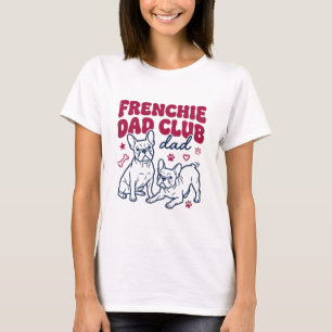 Retro Franse Bulldog Vader Club Grafische T-shirt