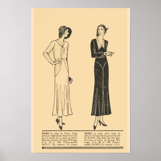 Retro  Franse Mode, dagbladen 1931 Poster (Voorkant)