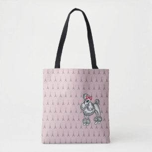 Retro Franse Poodle Boodschappentas Draagtas