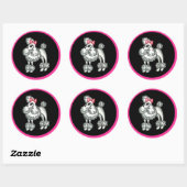 Retro Franse Poodle Stickers (Vel)