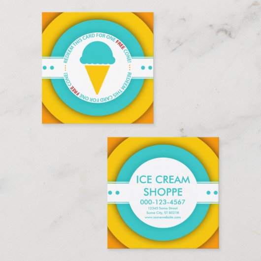 rétro FREE ICE CREAM CONE coupon (Devant / Derrière)