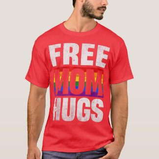 Retro Free Mam Hugs Rainbow LGBT Pride Gay T-shirt