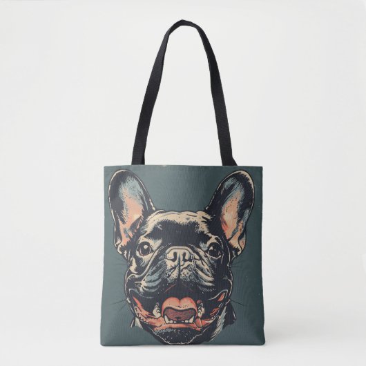 Retro French Bulldog Tote Bag (Devant)