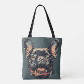Retro French Bulldog Tote Bag (Dos)
