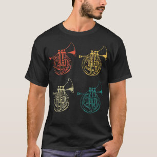 Retro French Horn Instrument Gift  Music Ho T-shirt
