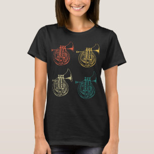 Retro French Horn Instrument Gift Music Ho T-shirt