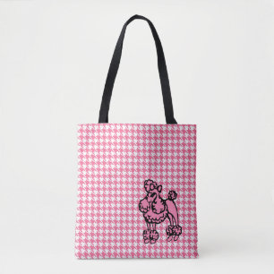 Retro French Pink Poodle Travel Canvas tas