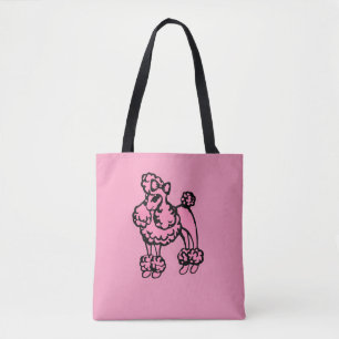 Retro French Poodle Canvas tas