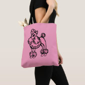 Retro French Poodle Canvas tas (Dichtbij)