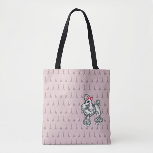 Retro French Poodle Tote Bag (Devant)
