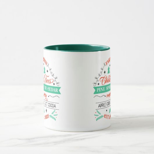 Retro Fresh Cut kerstbomen Advertisement Mok (Midden)