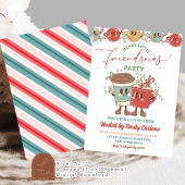 Retro Friendsmas Kerstfeest Borrel Kaart